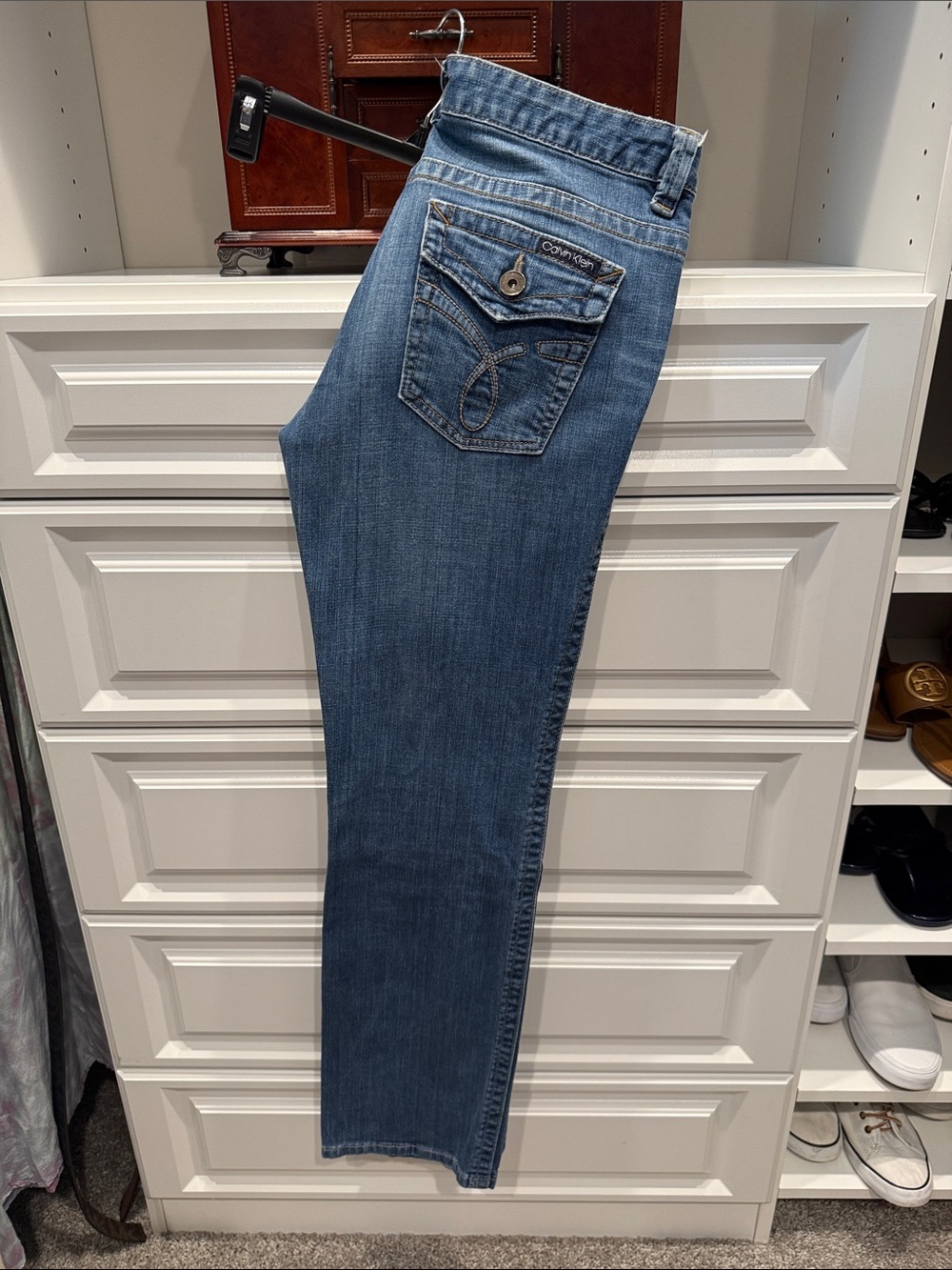 Calvin Klein Jeans Straight Leg Mid Blue Denim